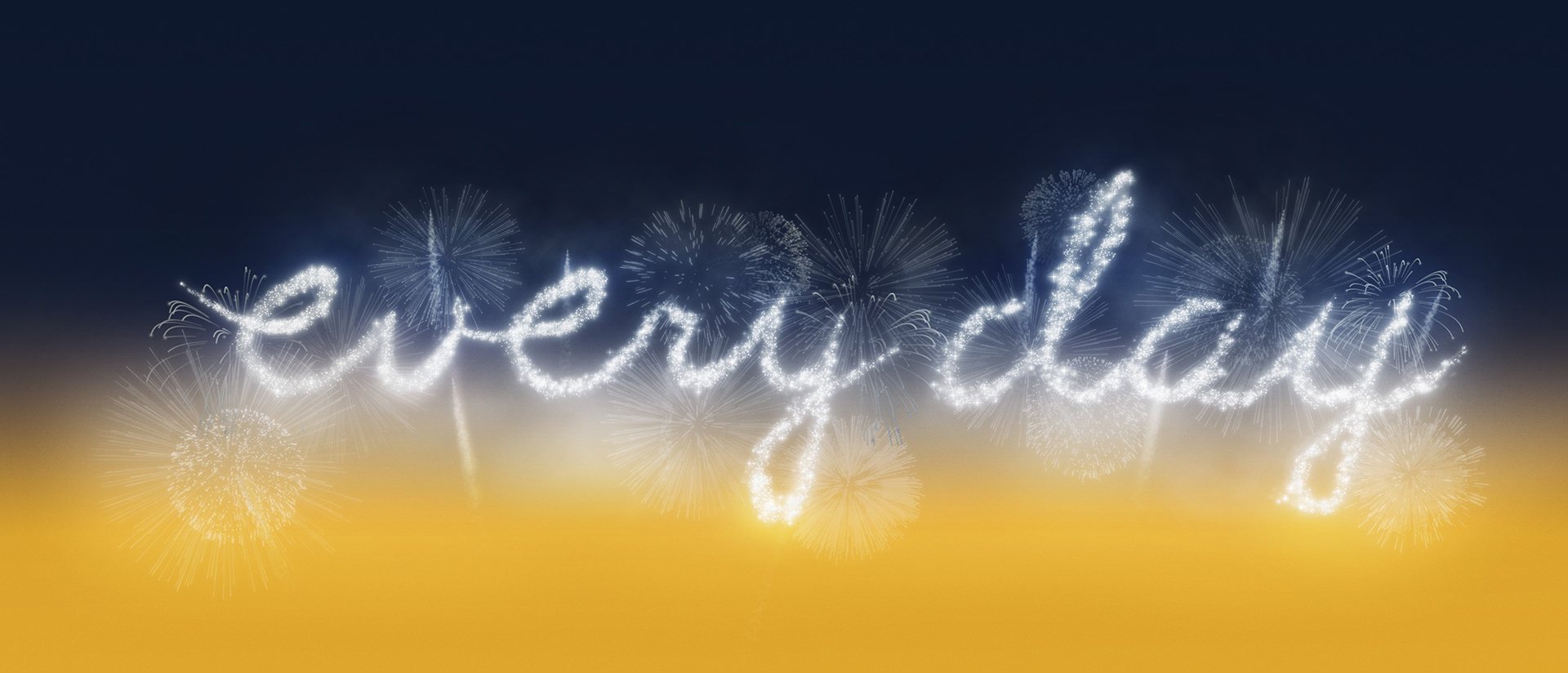 3D Fireworks Text Illustration