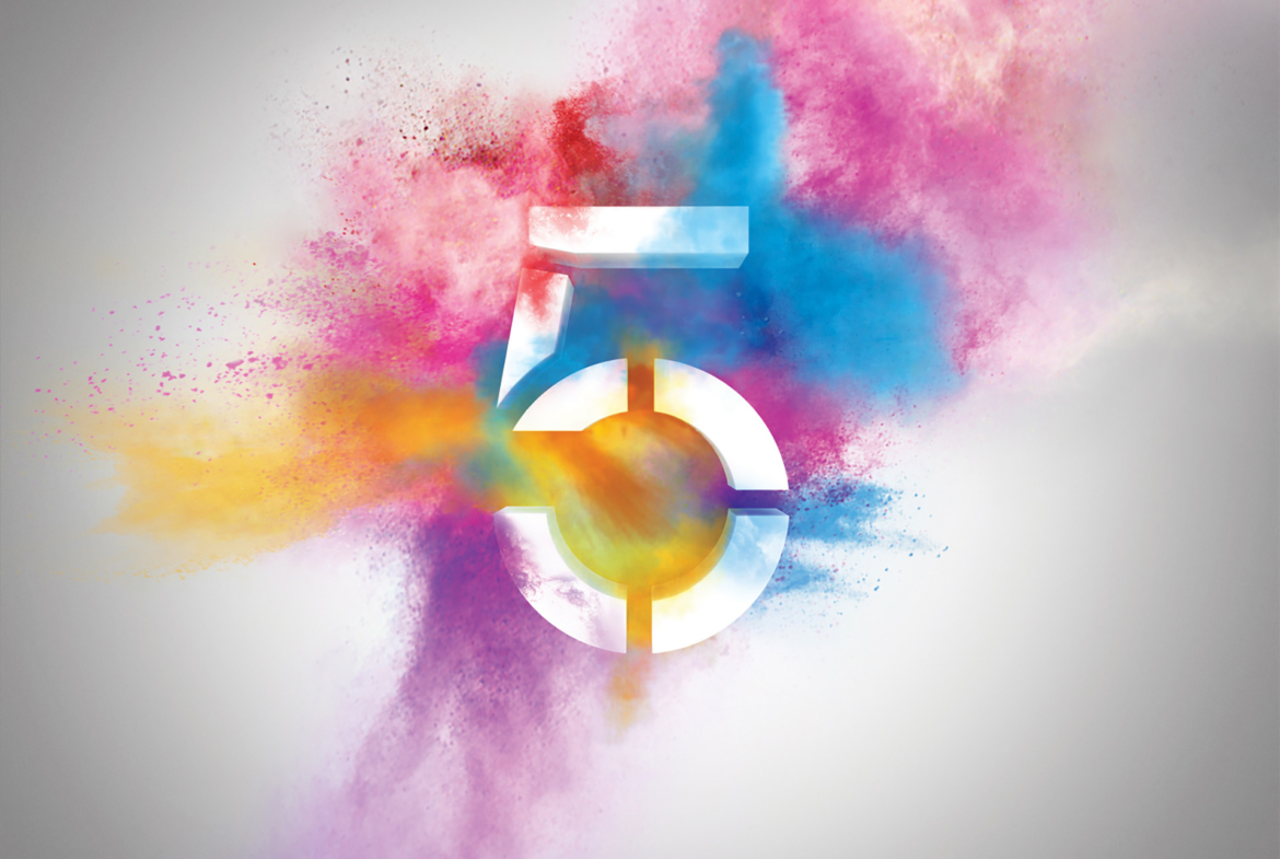 3D Channel Five Colour Paint Explosion Logo Illustration Thumbnail