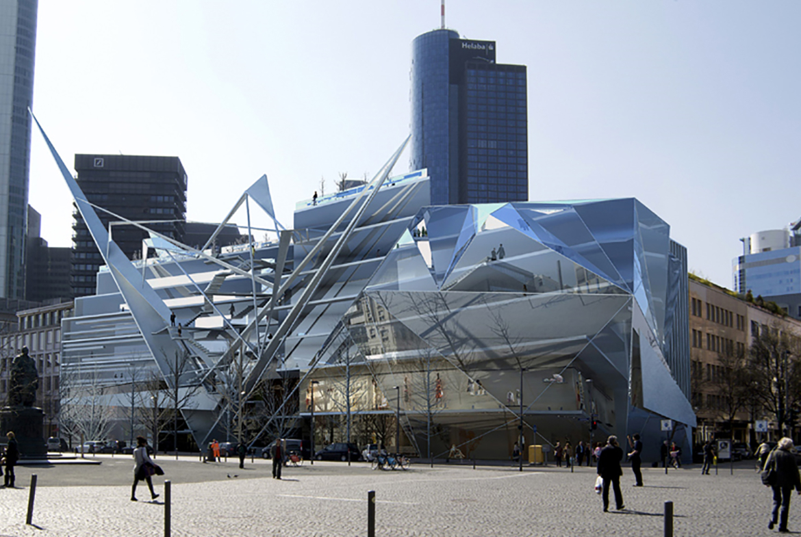 3D Frankfurt Modern Architecture Illustration
