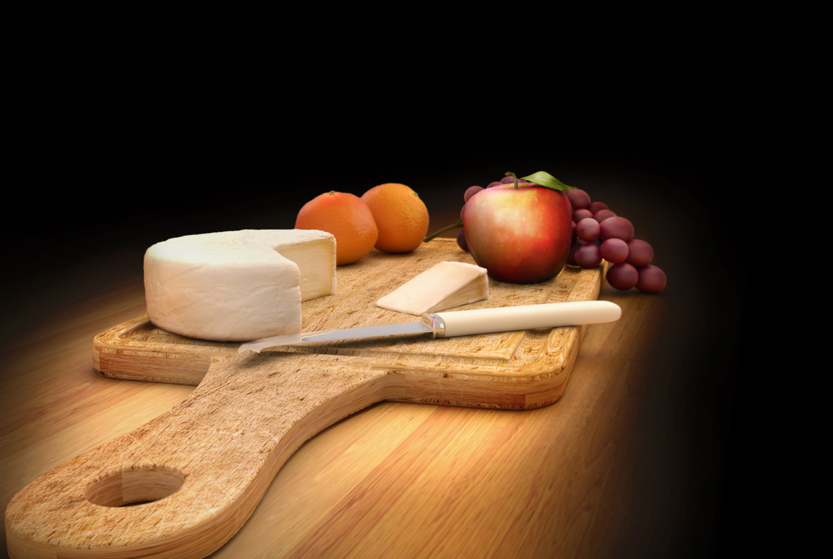 3D Fruit and Cheese Board Food Illustration