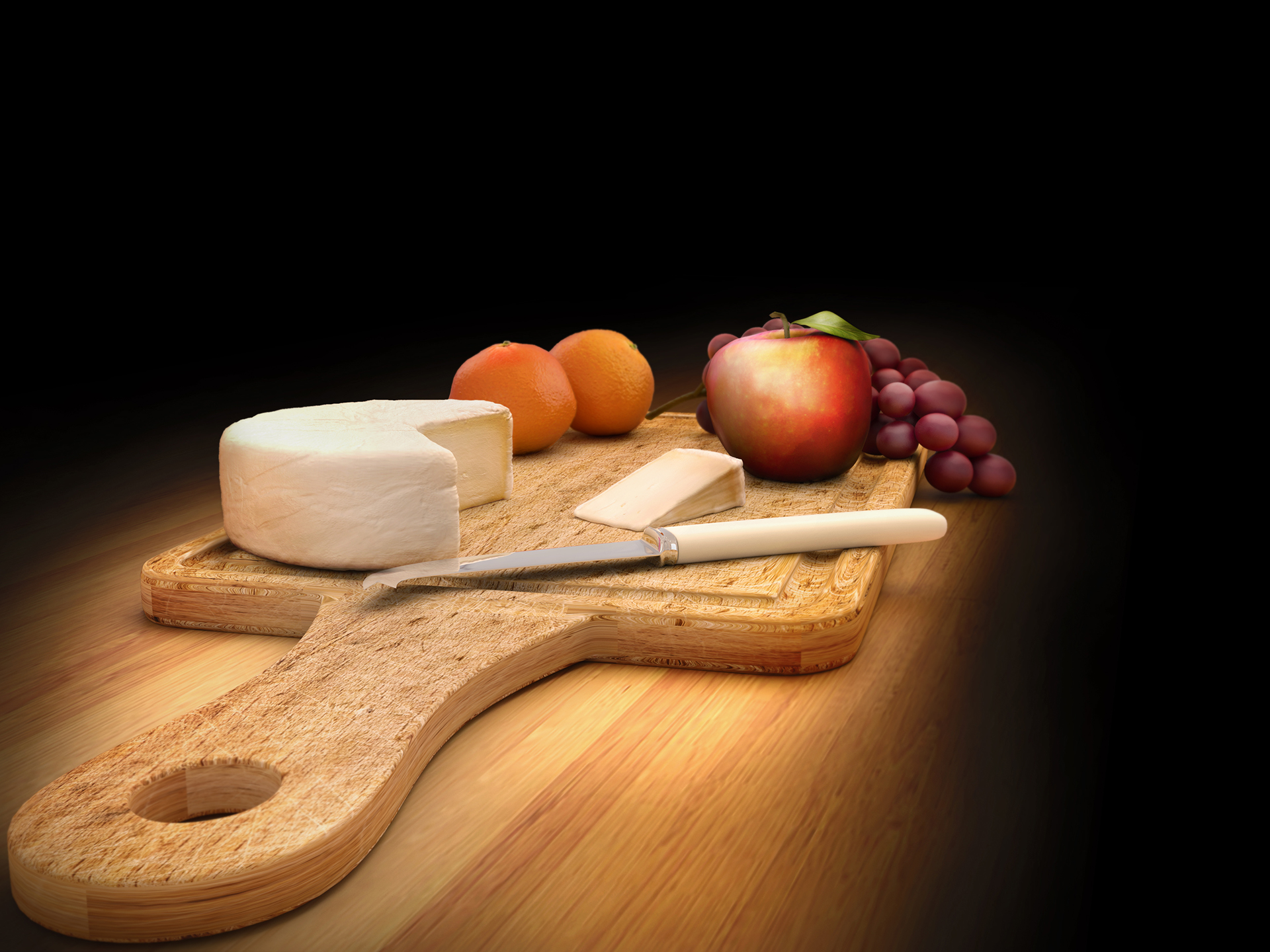 3D Fruit and Cheese Board Food Illustration