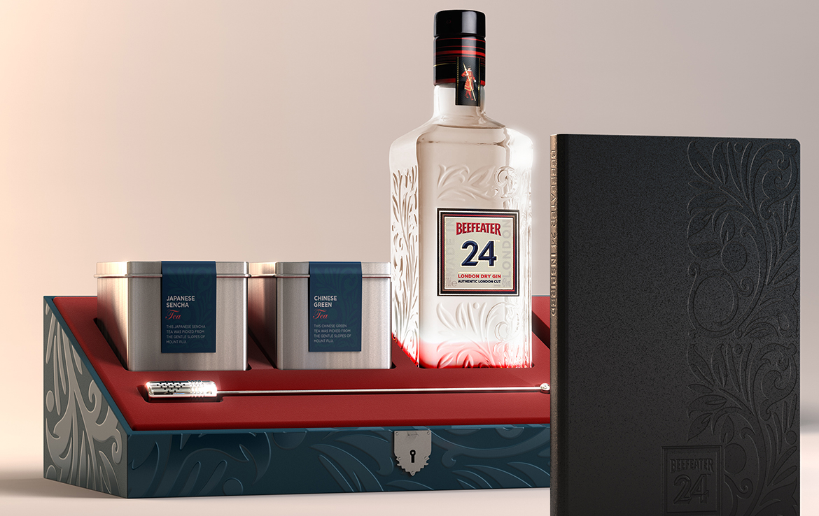 3D Luxury Beefeater Gin Product Collection Illustration Thumbnail