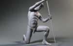 3D Male Study Pose Illustration Thumbnail