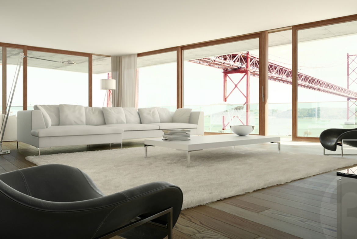 3D Modern Apartment Living Room Interior Illustration