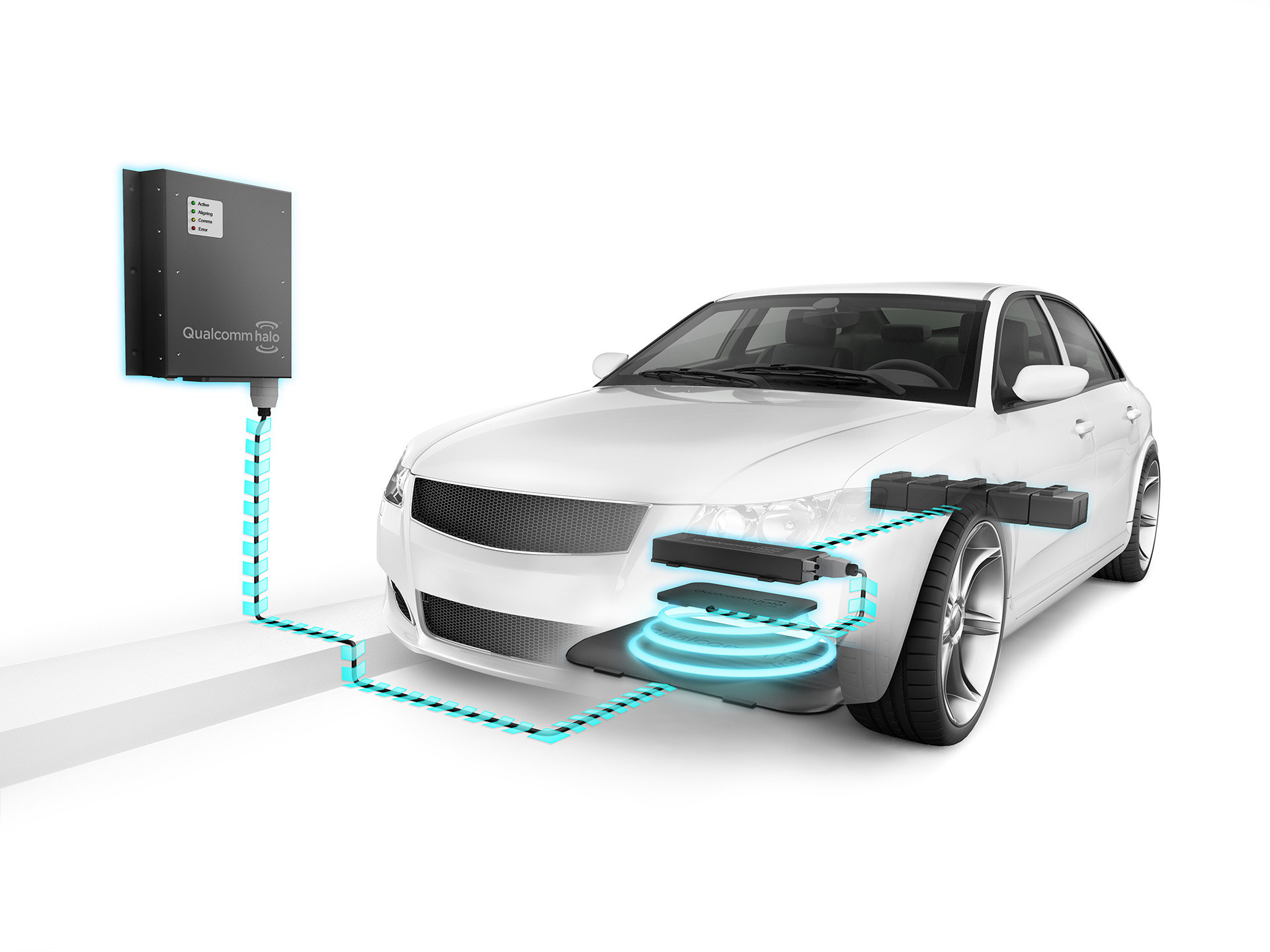 3D Quallcom Electric Car Charging Unit Illustration