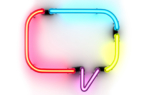 3D Speech Bubble Neon Light Illustration