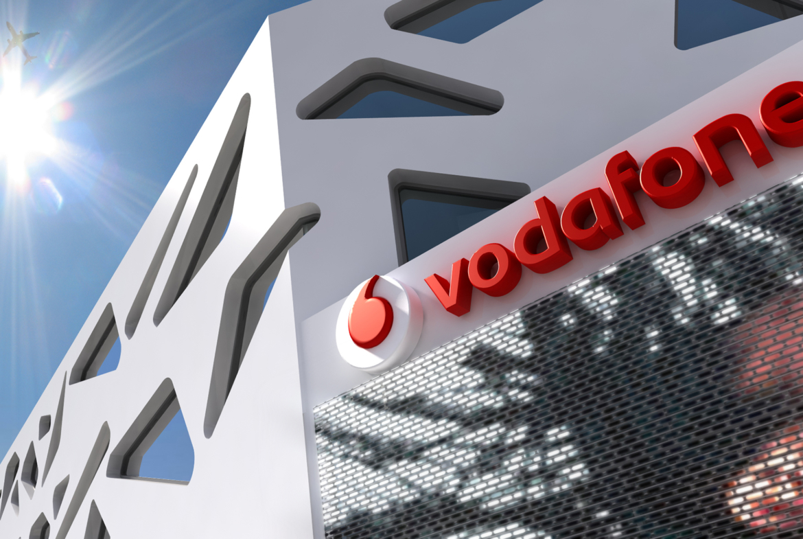3D Vodafone Store Signage Illustration
