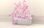 3D Wire Family Sofa Illustration