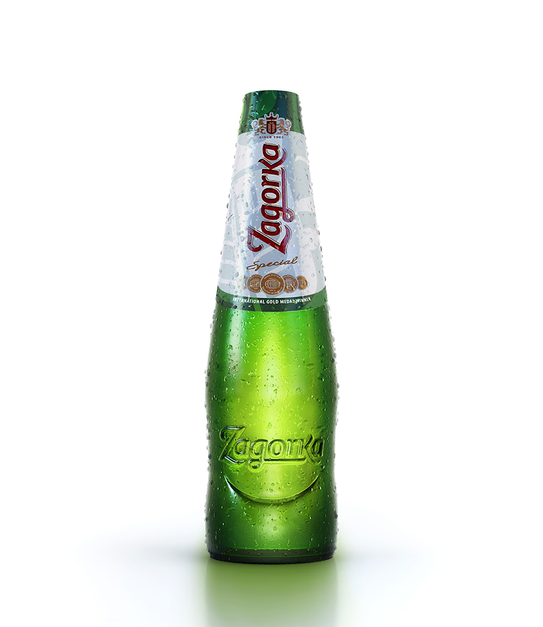 3D Drink Zagorka Glass Bottle Illustration