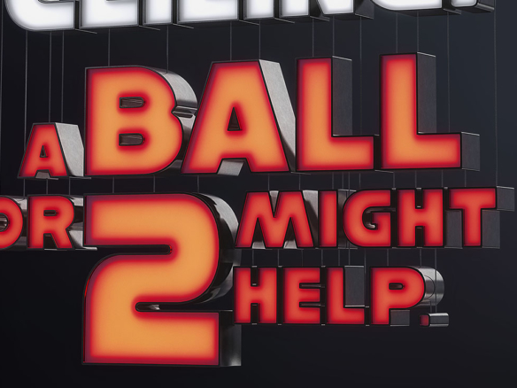 Suspended 3D Text CGI Illustration