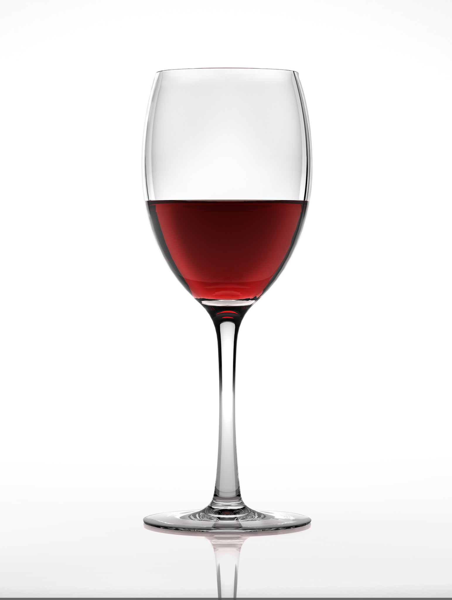 3D Red Wine Liquid in Wine Glass Illustration