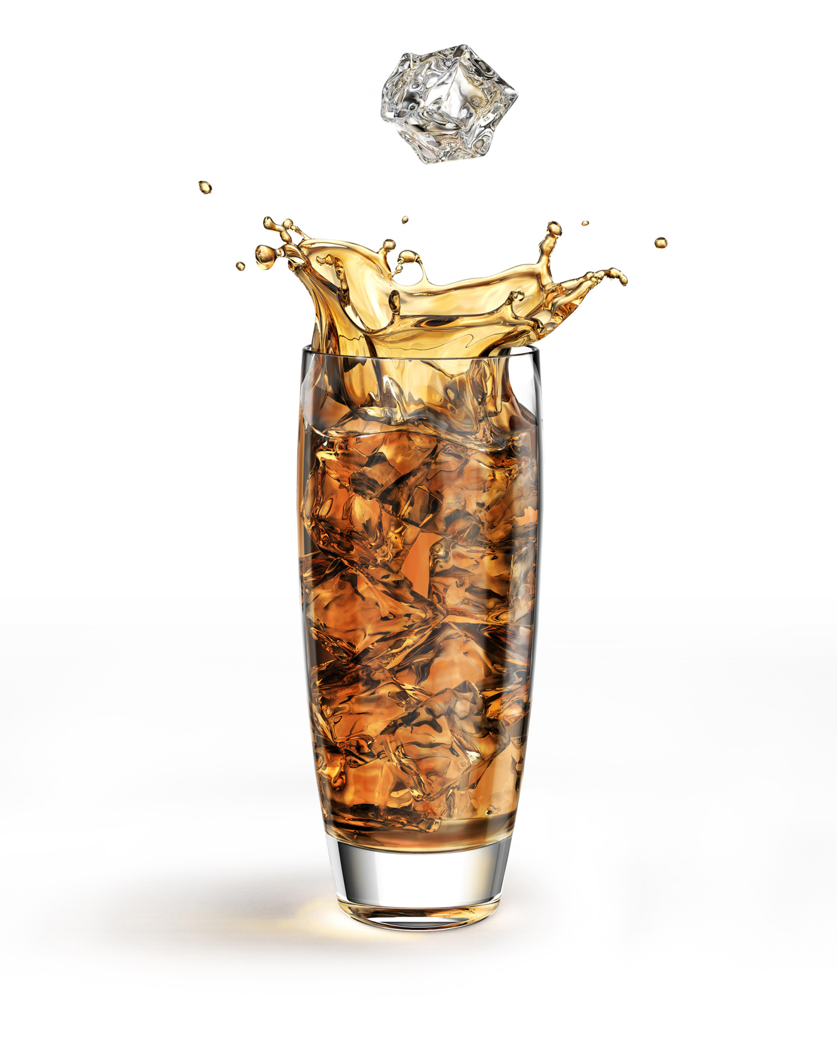 3D Glass With Coke Liquid Wine Inside