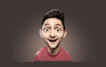 2D Big Head Man Photo Retouch Illustration Thumbnail