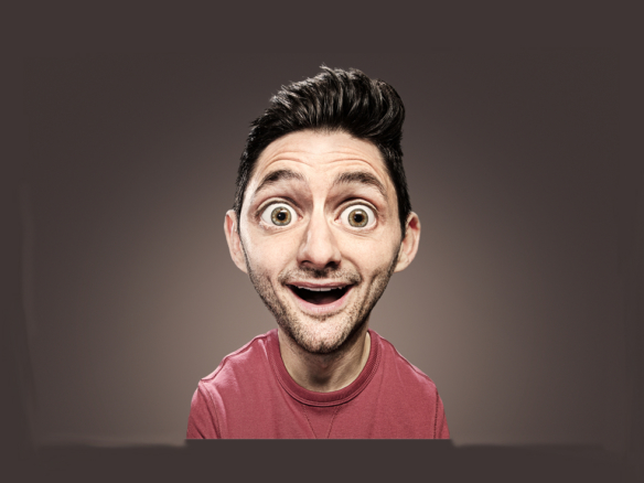 2D Big Head Man Photo Retouch Illustration Thumbnail