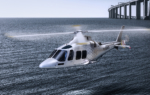 2D Helicopter Over the River Photo Retouch Illustration Thumbnail