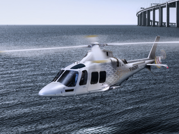 2D Helicopter Over the River Photo Retouch Illustration Thumbnail