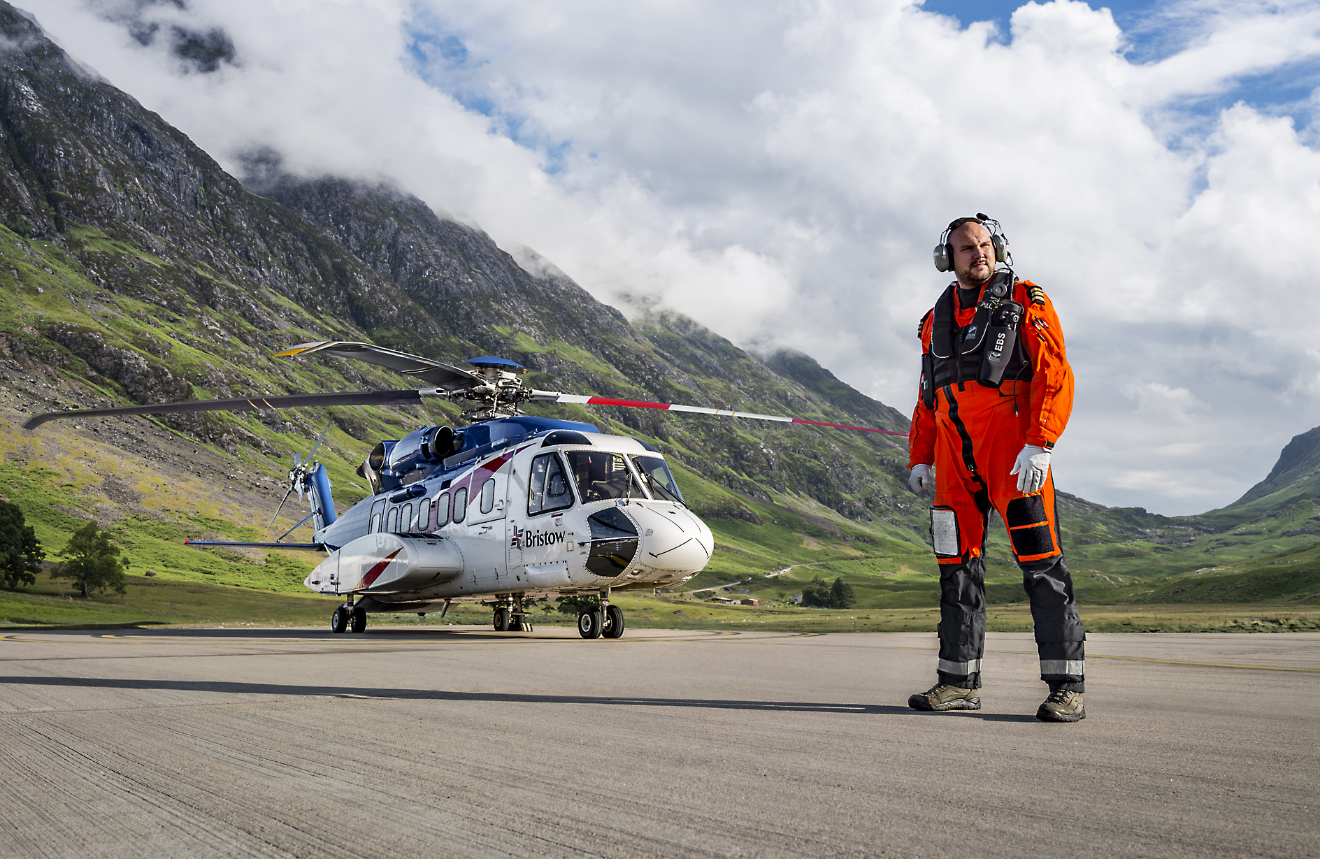 2D Helicopter Pilot Profile Shot Photo Retouch Illustration