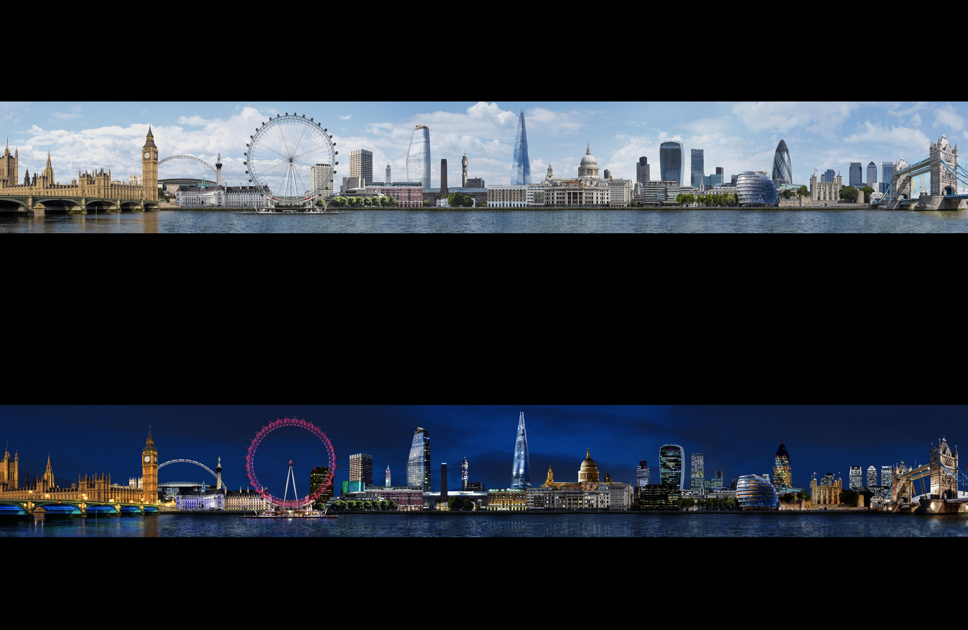 2D London City Skyline Photo Retouch Illustration