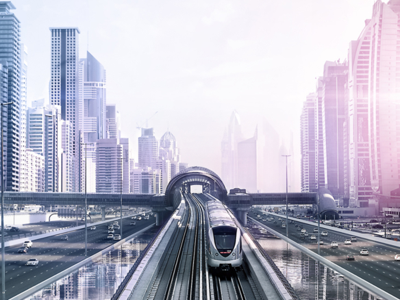 2D Modern City Metro Photo Retouch Illustration Thumbnail