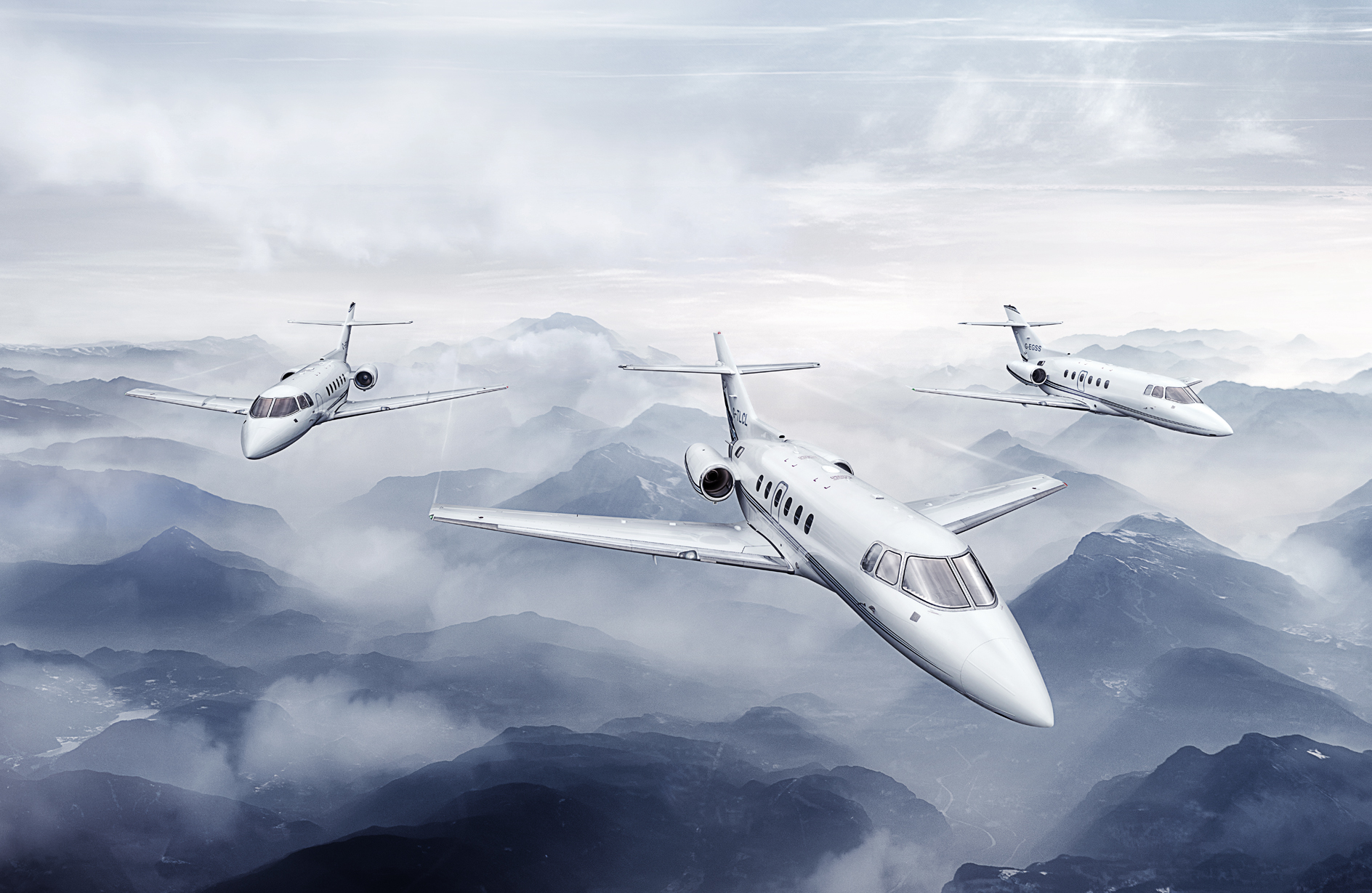 2D Voluxis Jets Flying Photo Retouch Illustration