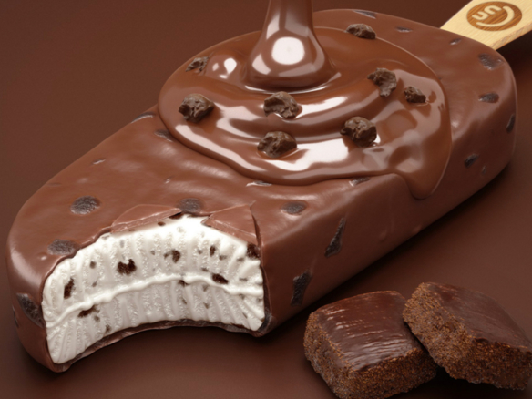 3D Chocolate Brownie Ice Cream Illustration Thumbnail