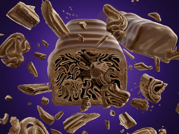 3D Chocolate Twirl Bar Explosion Illustration | Illustration Agency