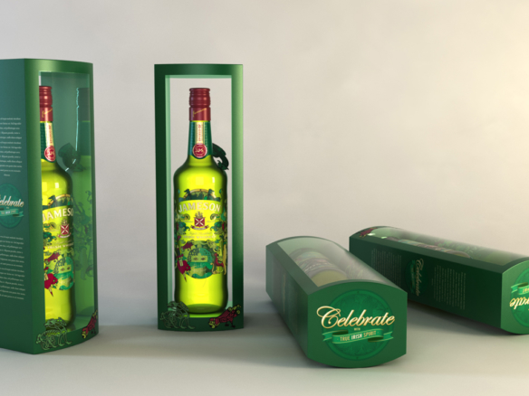 3D Jameson Irish Whisky Bottle Packaging Illustration Thumbnail