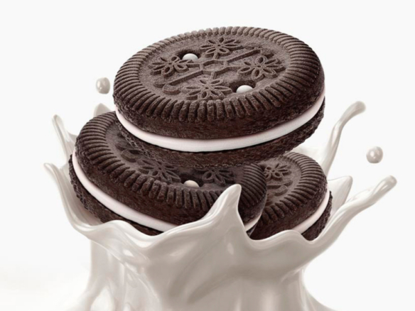 3D Oreo Biscuit Liquid Milk Splash Illustration Thumbnail