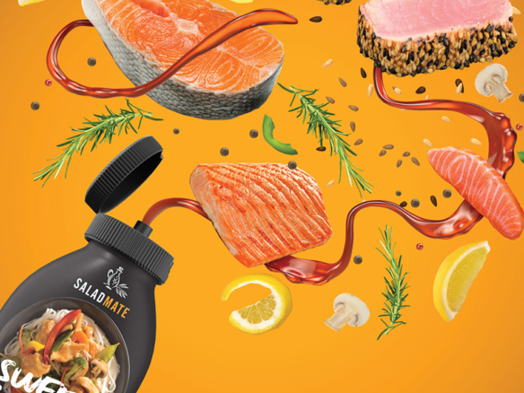 3D Salmon Sauce Food Illustration Thumbnail