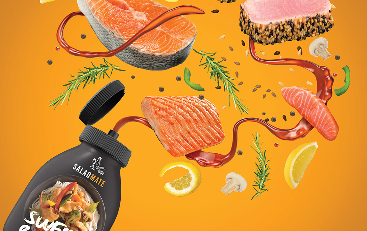 3D Salmon Sauce Food Illustration Thumbnail