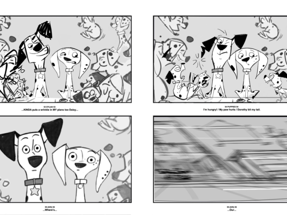 2D 101 Dalmatians Storyboard Illustration Thumbnail