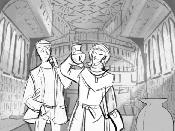 2D Fantasy film Mid Shot Storyboard Illustration Thumbnail