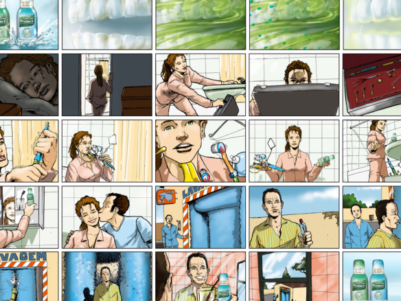 2D Mouthwash Advertisement Storyboard Illustration Thumbnail