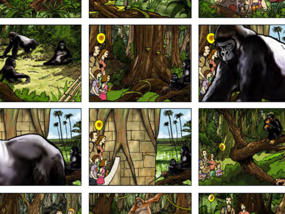 2D Wildlife Safari Advertisement Storyboard Illustration Thumbnail