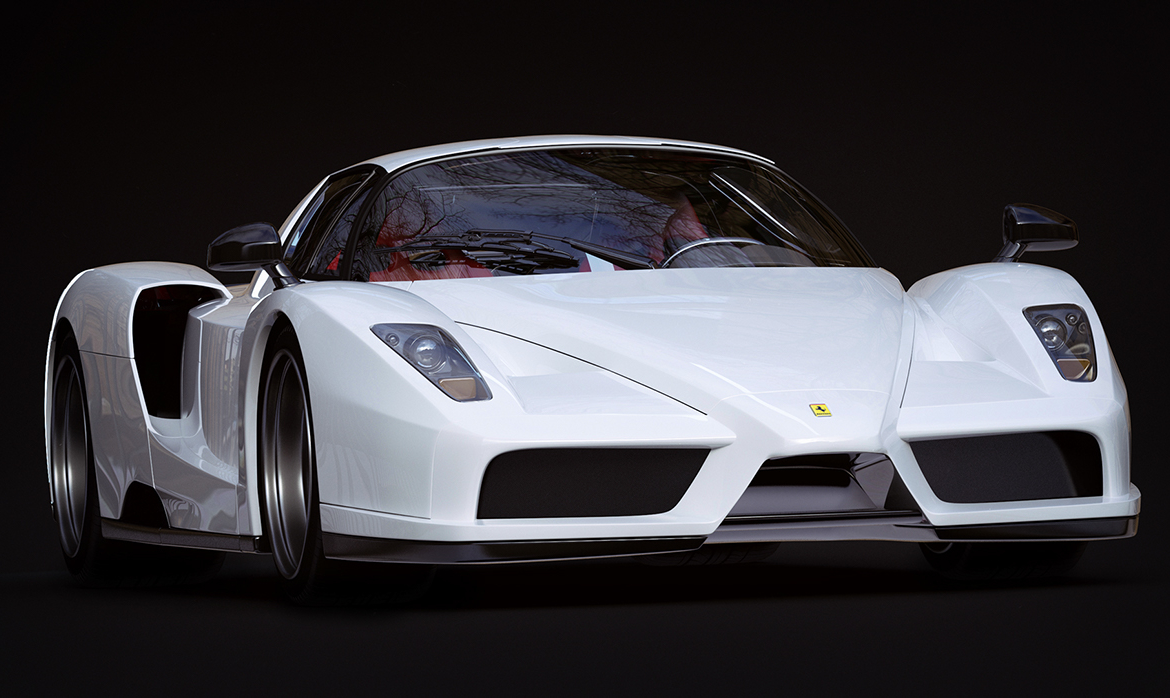 3D Ferrari Enzo Angle View Automotive Illustration