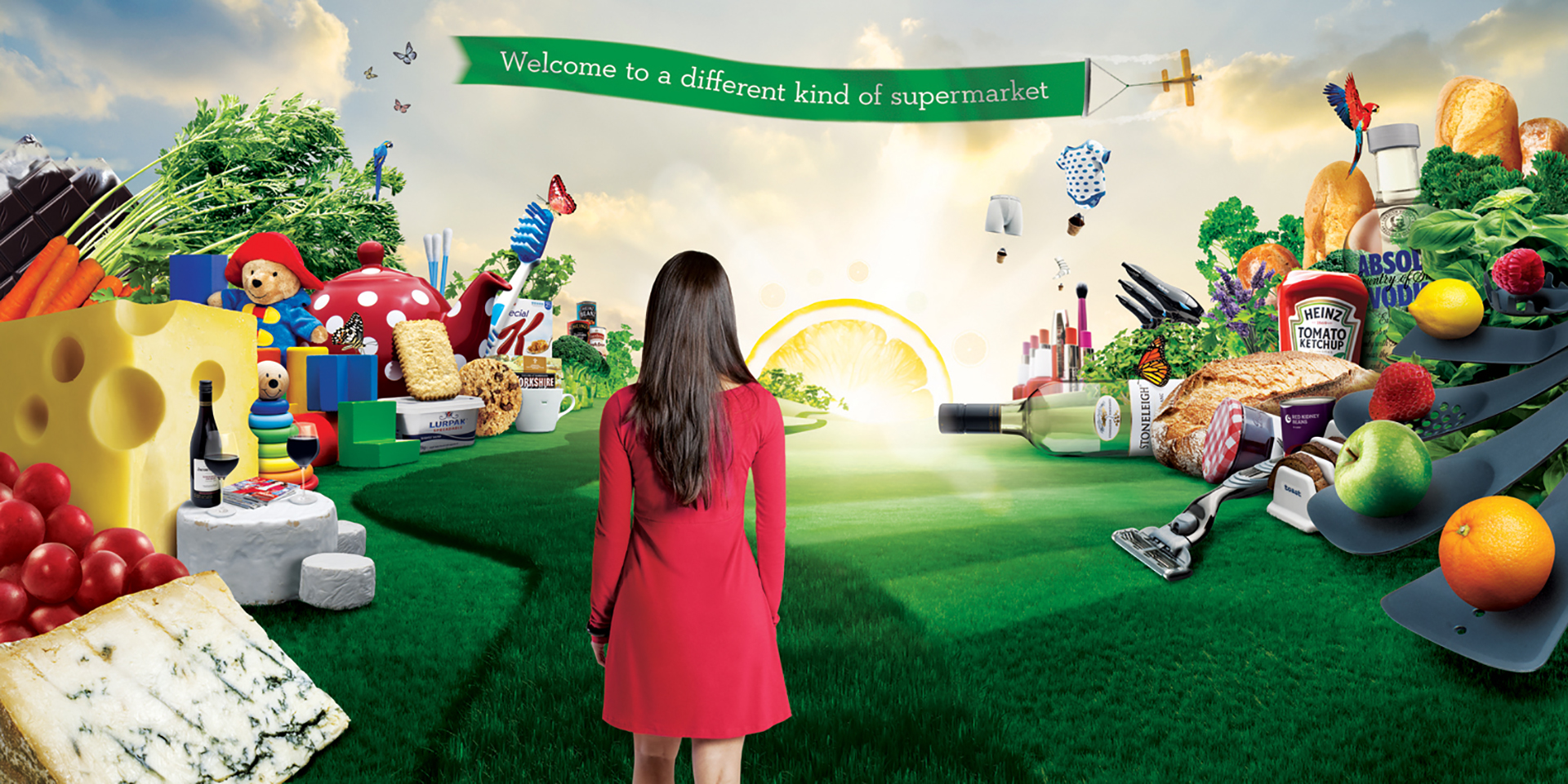 3D Ocado World of Fruit and Vegetables Advertising Illustration