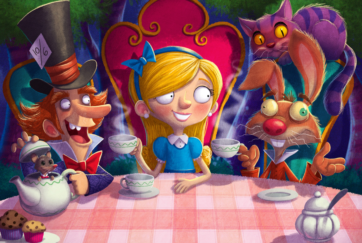 2D Alice in Wonderland Book Cover Illustration | Illustration Agency