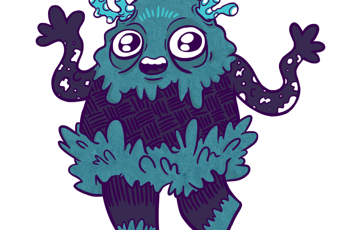 2D Cartoon Slime Monster Character Illustration