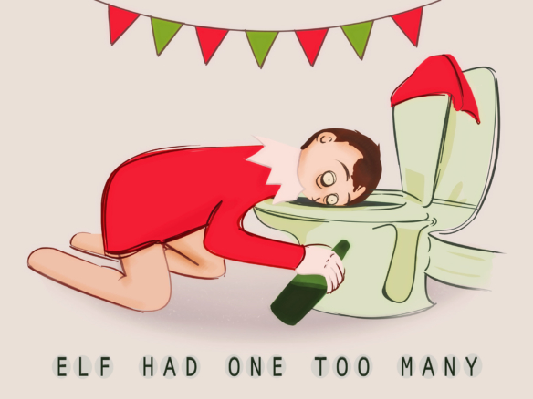 2D Elf Had One Too Many Illustration