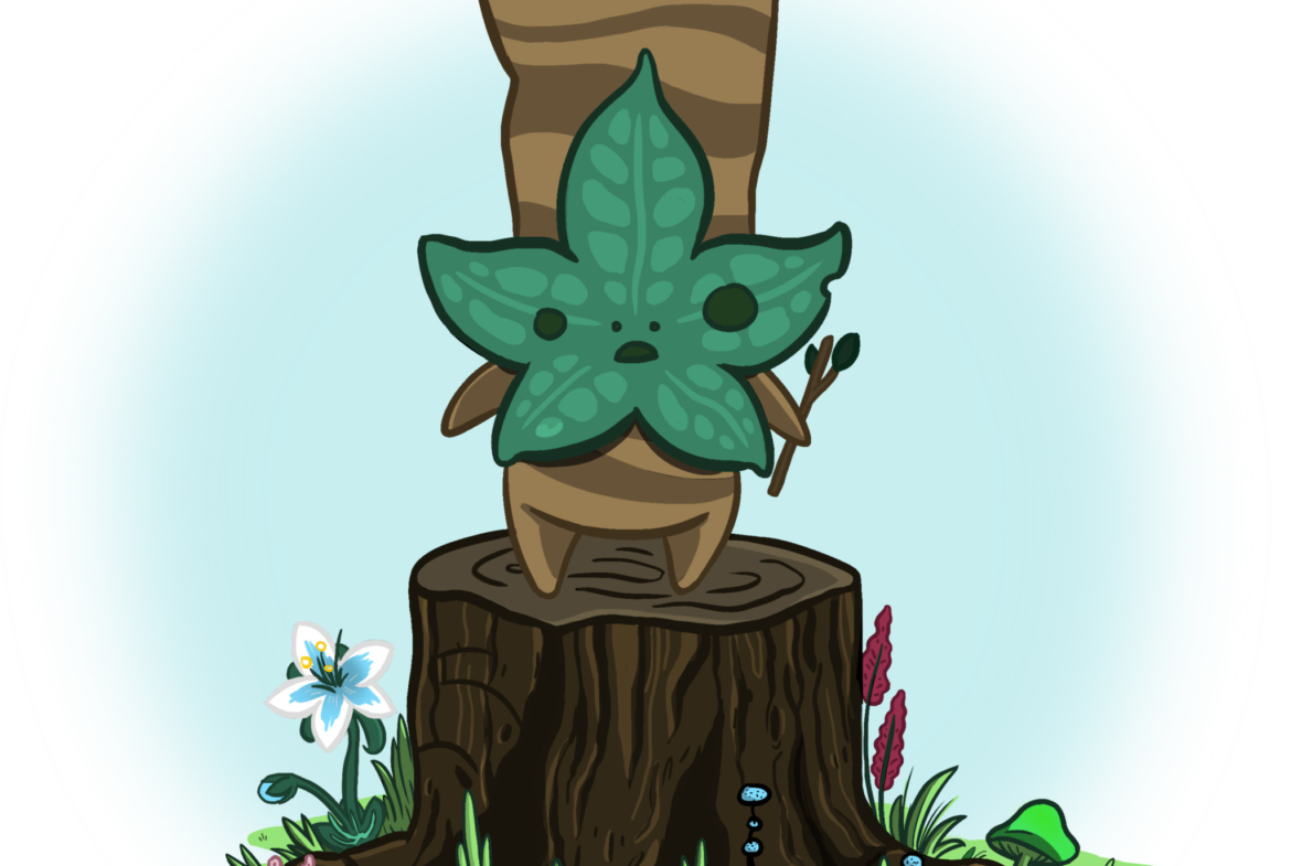 2D Korok Forest Creature Cartoon Illustration