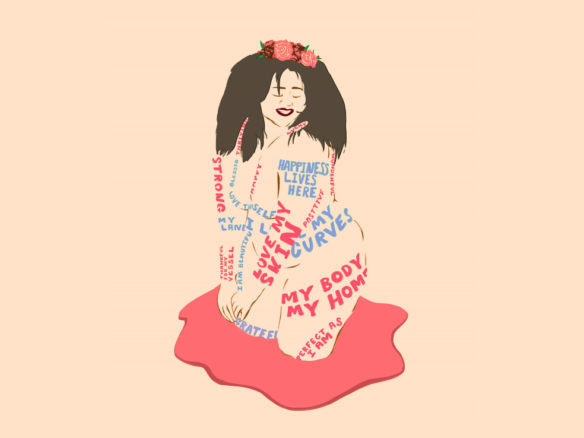 2D Love My Skin Illustration Image