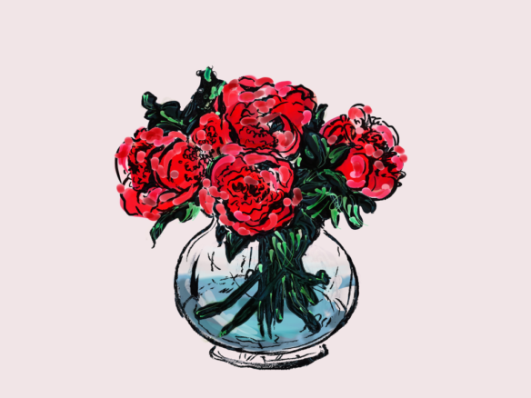 2D Rose Bowl Illustration Image