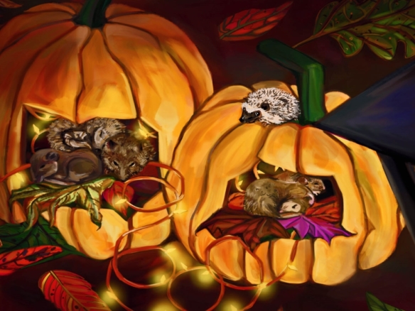 2d Autumn Pumpkin Wildlife Illustration Image
