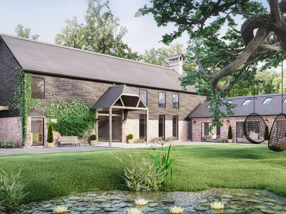 3D Barn House Conversion Exterior Architectural Illustration Thumbnail