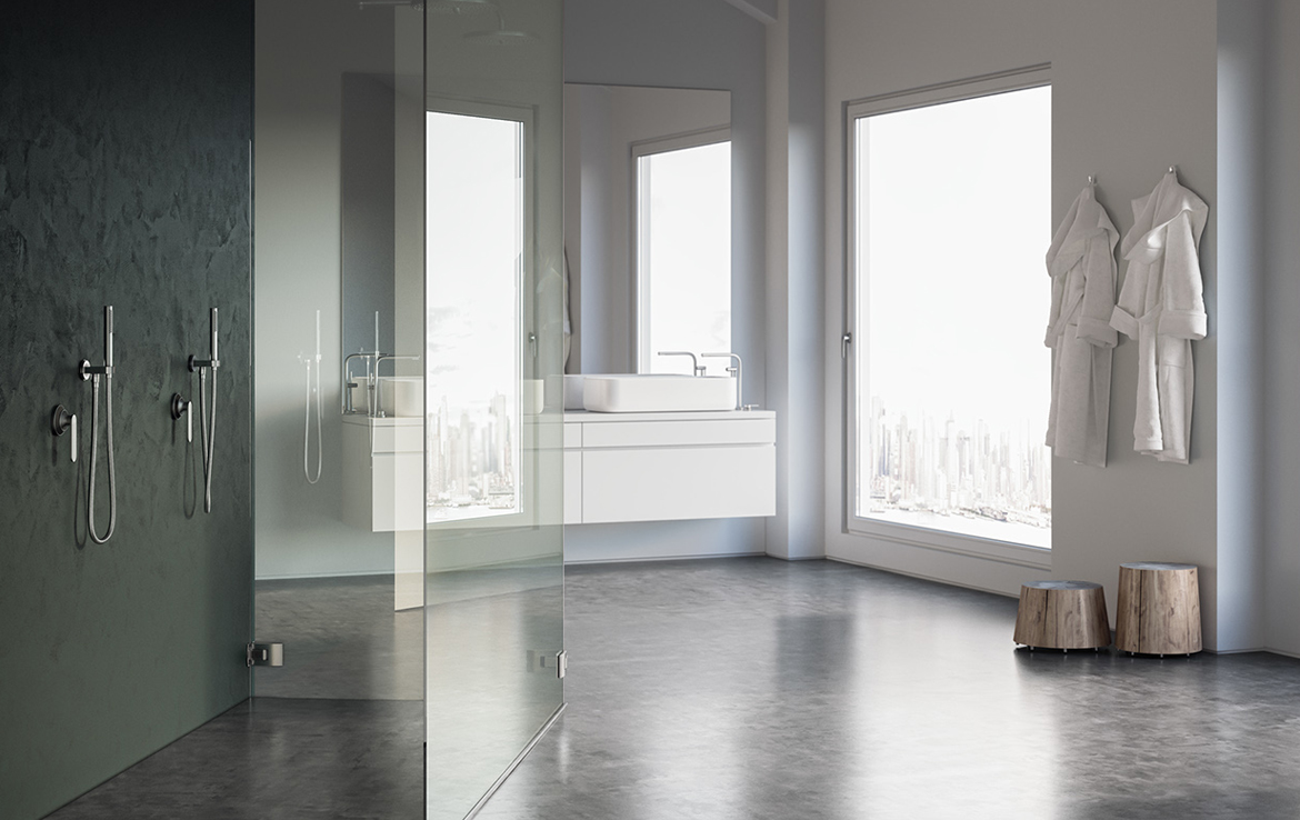 3D Contempory Modern Bathroom Interior Architectural Illustration Thumbnail