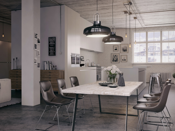 3D Industrial Apartment Interior Architectural Illustration Thumbnail