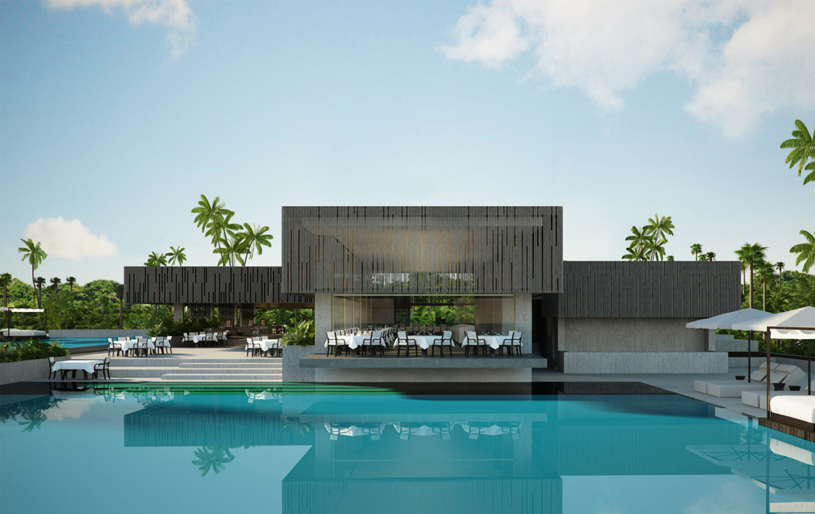 3D Luxury Spa Hotel Architectural Illustration Thumbnail