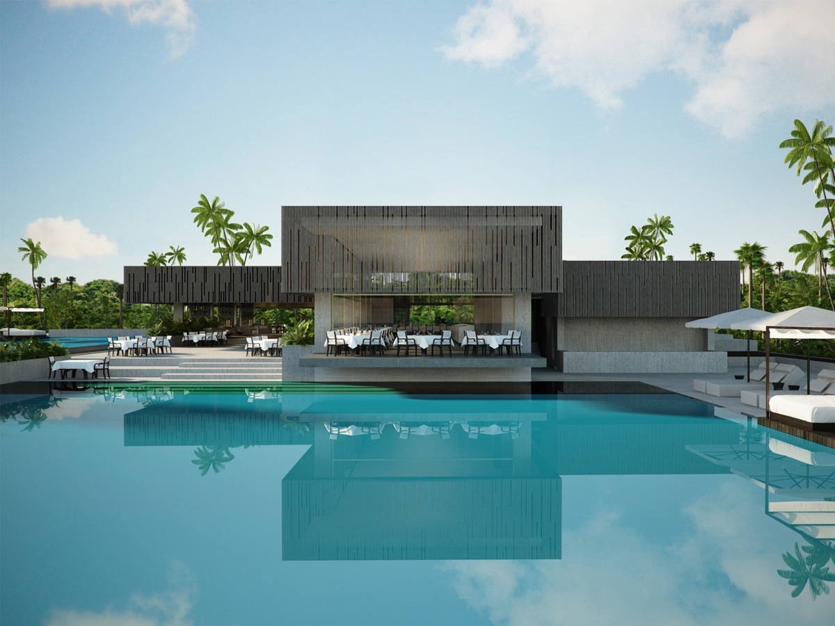 3D Luxury Spa Hotel Architectural Illustration
