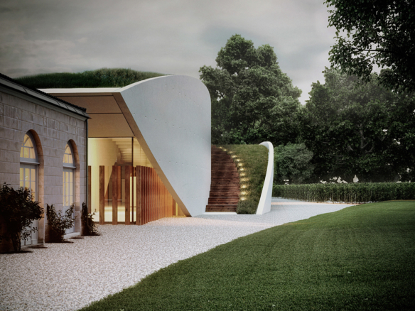 3D Modern House Exterior Architectural Illustration Thumbnail