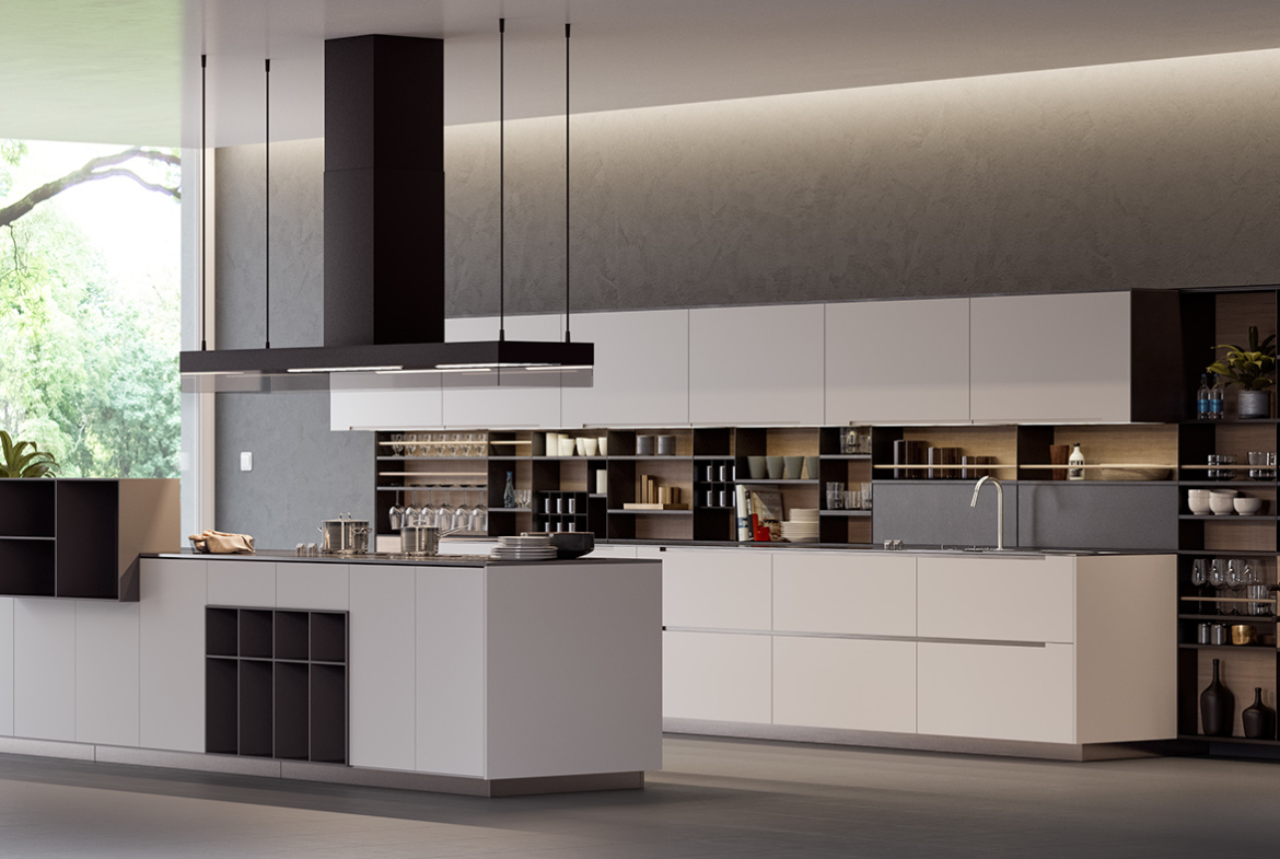 3D Modern Kitchen Interior Architectural Illustration